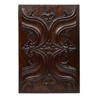 Gothic Oak Sculpted Panel, Belgium, 1500s For Sale