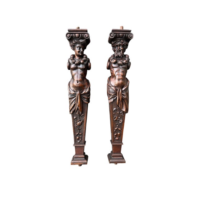 Wooden Pilaster, 1890s, Set of 2 For Sale - Image 12 of 12