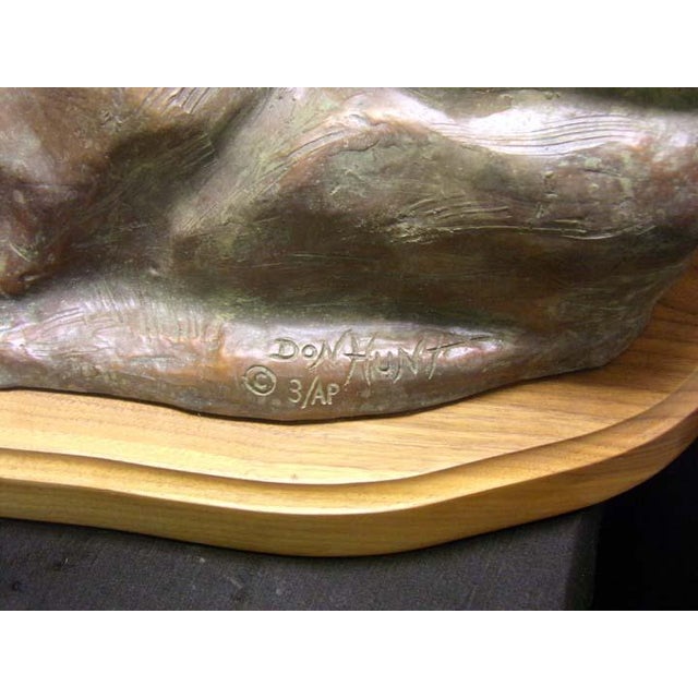 Metal Don Hunt "Running Horses" Original Bronze Sculpture Beautiful Art Rare! Obo For Sale - Image 7 of 9