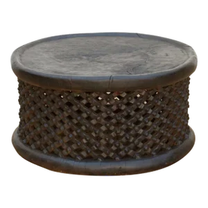 Finely Carved African Round Coffee Table