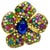 Bochic "Orient" Blue Sapphire & Multi Sapphire Cocktail Ring Set 18K Gold&Silver For Sale - Image 15 of 18