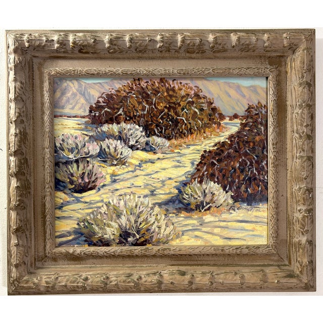 Beautiful plein air oil painting, Old Cresote, by renowned California desert artist Robert Arnett, created in 2002. Based...