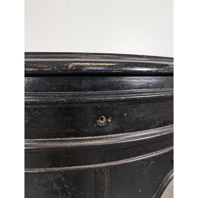 Wood Napoleon III Style Side Table in Blackened Wood For Sale - Image 7 of 8