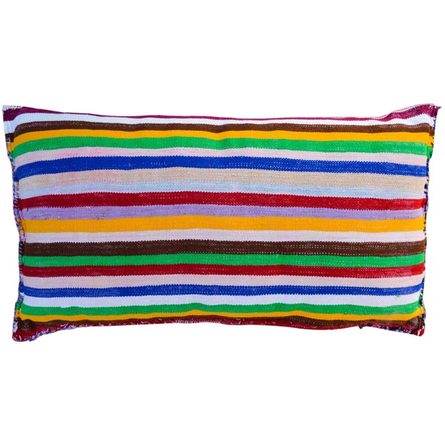 Tribal Mid 20th Century Moroccan Berber Lumbar Pillow For Sale - Image 3 of 4