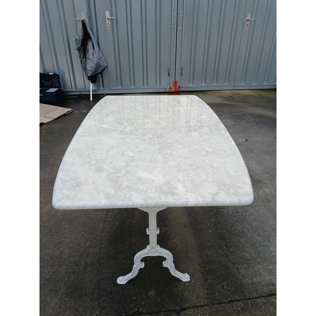 French Authentic French Marble & Iron Base Bistro Table For Sale - Image 3 of 6