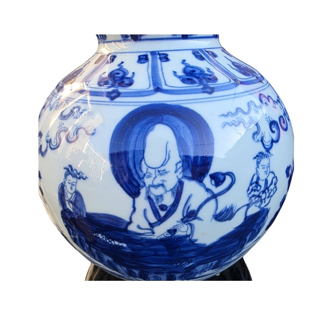 Chinese Chinese Blue & White Double Gourd Porcelain Vase For Sale - Image 3 of 10