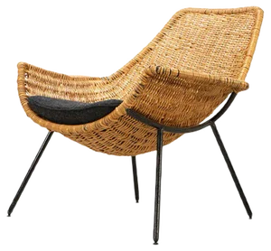 Rattan Lounge Armchair by Giancarlo De Carlo, Italy, 1954