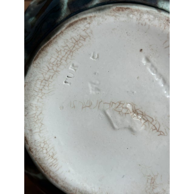 Late 19th Century Antique Wedgwood Majolica Seashell Pitcher – Turquoise Interior, Victorian Seaweed Pattern (C. 1870s) For Sale - Image 5 of 5