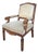 Hendrix Allardyce Neoclassical Walnut Leather & Velvet Arm Chair For Sale