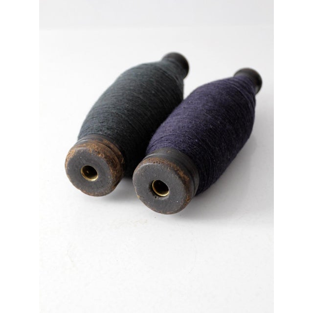 Antique Wooden Thread Spools Pair For Sale - Image 4 of 7