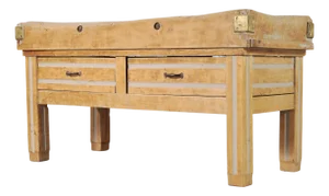 French Provincial Maple Butcher's Block Boucherie Worktable 5 Ft