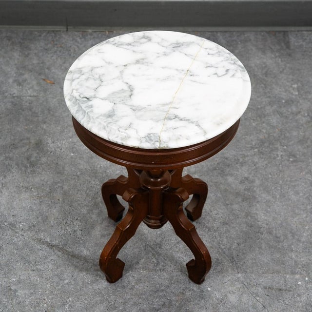 Unique compact round cocktail side table / pedestal table with marble top surface. Unique and well made with high quality...
