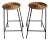 Vintage Mid-Century Iron & Wicker Barstools, Attributed to Arthur Umanoff, Pair For Sale