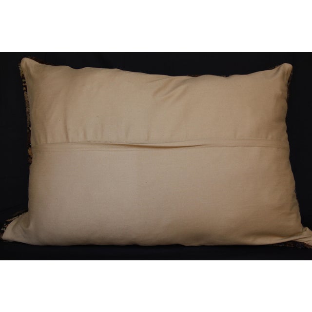 Muted Tone Oushak Rug Pillow – Vintage Turkish Lumbar Cushion -23'' X 32'' For Sale - Image 11 of 12