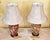 Late 20th Century Vintage Burgundy Floral Chinoiserie Ceramic Ginger Jar Table Lamps With Shades - Pair For Sale - Image 5 of 18
