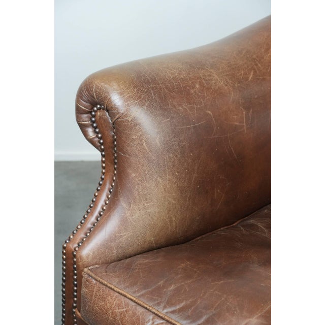 Vintage Club Chair in Cowhide Leather For Sale - Image 14 of 16