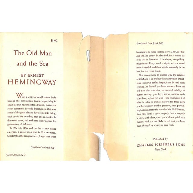 Traditional "The Old Man and the Sea" 1952 Hemingway, Ernest For Sale - Image 3 of 7