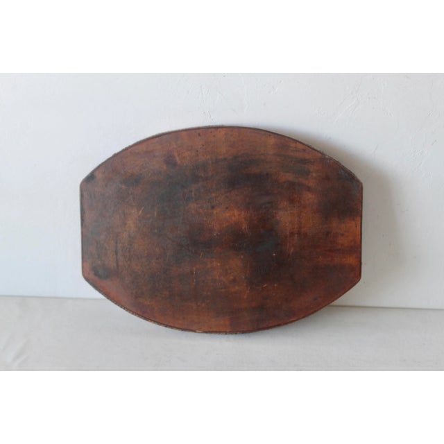 Wood Mid-Century Woven Wicker Rattan Wood Oval Serving Tray Vintage For Sale - Image 7 of 9