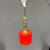 Beautiful red glass suspension chandelier belonging to the 1950s, entirely in its original state with steel structure and...