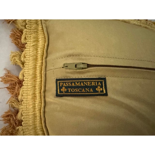 Traditional Fortuny Silk Pillow With Embroidered Tiger For Sale - Image 3 of 5