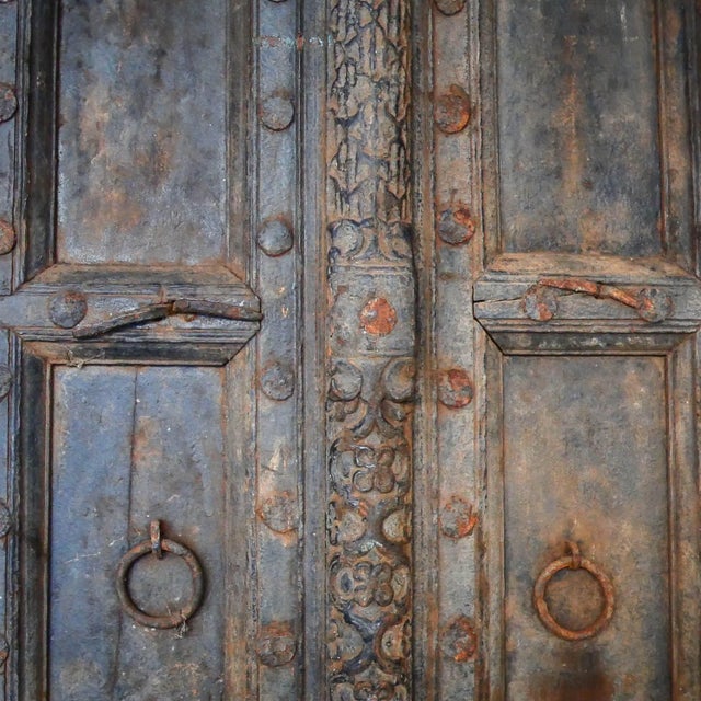 Antique Early 19th Century Traditional Afghan Teak Doors, Set of 2 For Sale - Image 13 of 14