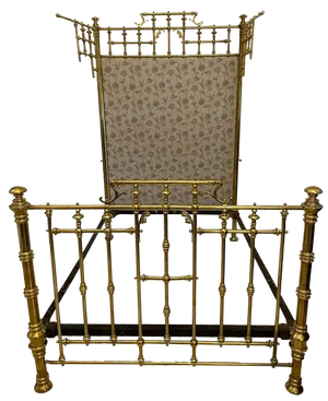 Victorian Gilded Brass Half Tester Double Bed, 1860s