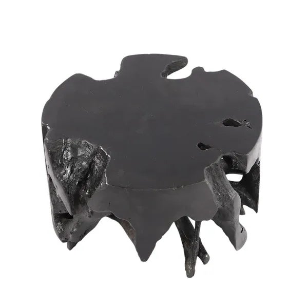 Contemporary Round Black Teak Coffee Table For Sale - Image 3 of 7