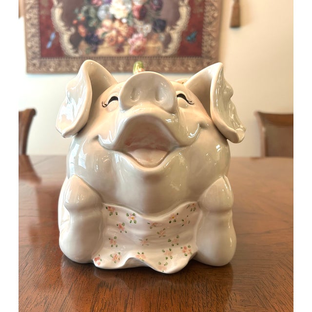 1970s Vintage Fitz and Floyd Ceramic Pig Tureen For Sale - Image 5 of 5
