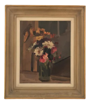 René Guinand, Bouquet de fleurs, 1950, Oil on Canvas, Framed