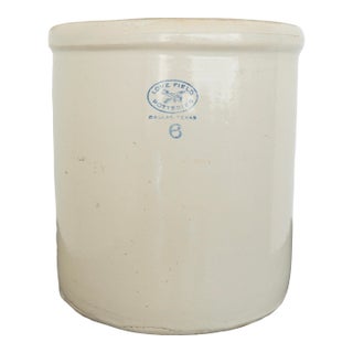 Vintage Love Field Potteries Dallas Texas Stoneware Crock No. 6 For Sale