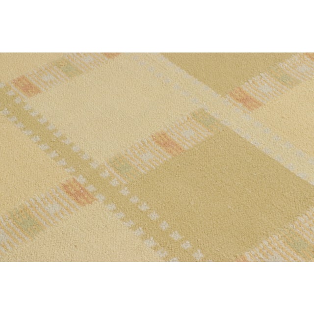 2010s Rug & Kilim’s Scandinavian-Inspired Rug, Beige-Cream With Square Geometric Patterns For Sale - Image 5 of 7