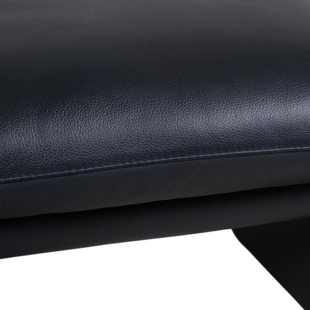 3-Seater and 2-Seater Sofas and Ottoman in Dark Blue Leather from Leolux, Set of 3 For Sale - Image 13 of 18