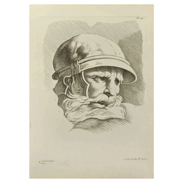 Nicholas Cochin, Portrait after Raphael, Etching, 1755 For Sale