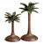 Brown Vintage Hollywood Regency Palm Tree Candlesticks With Verdigris Patina, a Pair For Sale - Image 8 of 8