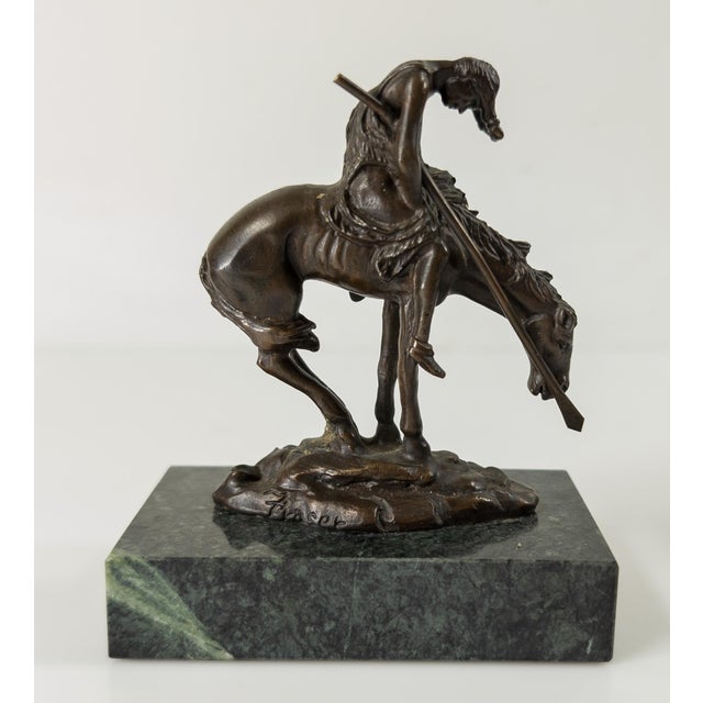 20th Century Indian Bronze End of the Trail After James Fraser For Sale - Image 4 of 9