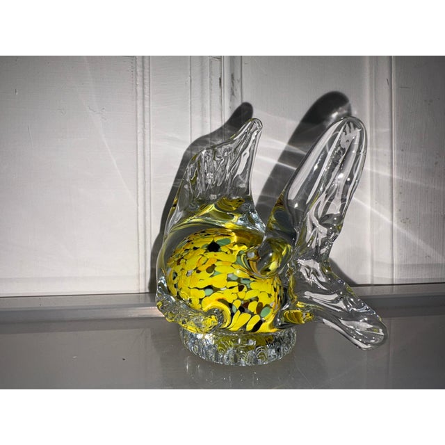 Vintage handmade Murano glass fish 11.5 cm long 9 cm wide 9 cm high