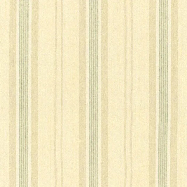 Sample - Schumacher Sagaponic Linen Stripe Fabric in Linen For Sale