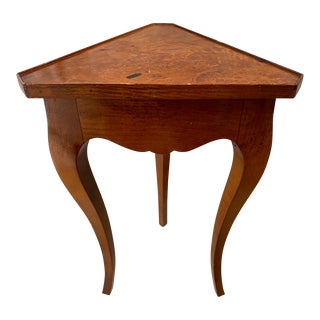 Italian Triangular Mahogany Side Table For Sale