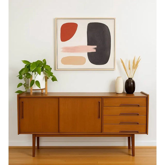 Mid Century Modern styled Handcrafted Credenza / Media Stand. This beauty features exquisite inset hand pulls along the...