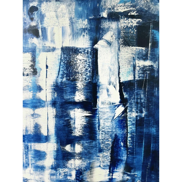 Blue The Blue in Us Abstract Expressionism Acrylic Painting by Shabs Beigh For Sale - Image 8 of 9