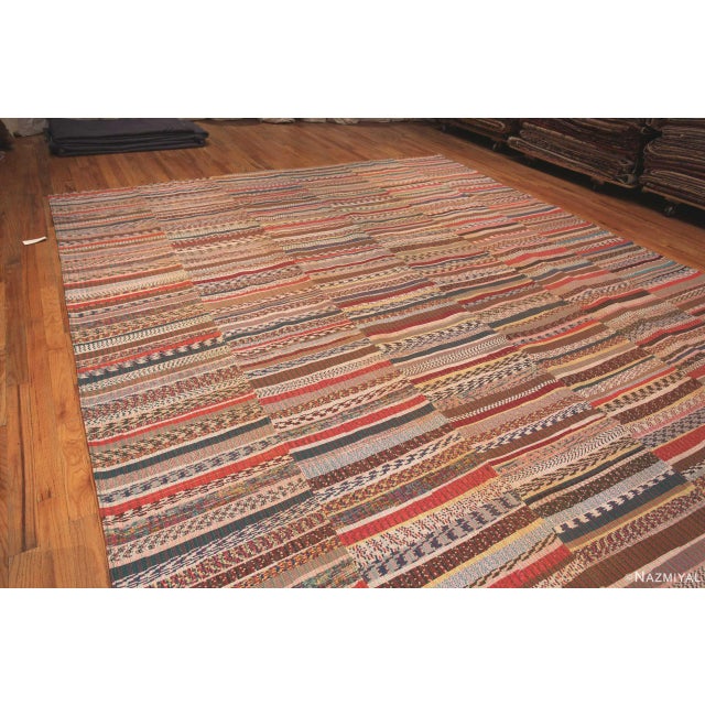 2020s Stripped Modern Rag Rug For Sale - Image 5 of 5