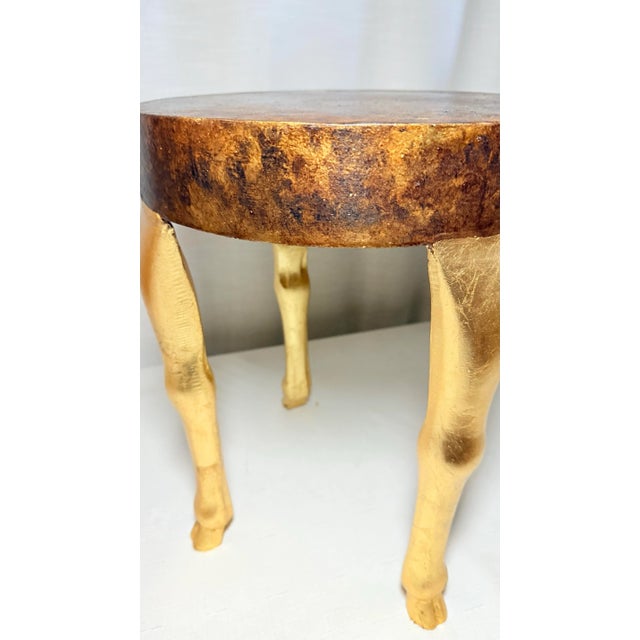 John Dickinson Vintage Hand Gilt John Dickinson Style Doe Hoof Table - Modern Regency Design With Faux Tortoise Shell Finish - Newly Painted For Sale - Image 4 of 7