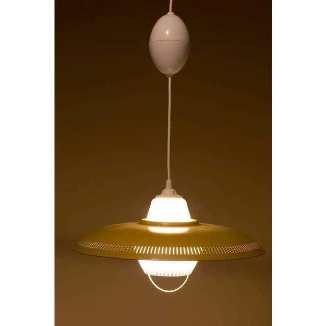 Lyfa Vintage Danish Lemon-Colored Lamp attributed to Bent Karlby for Lyfa, 1960s For Sale - Image 4 of 5