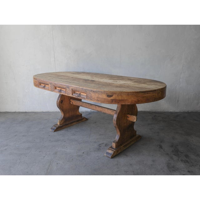 LOVE LOVE LOVE this RARE OVAL Wabi Sabi, Rustic European Dining Table. Seems there are tons of beautiful tables this...