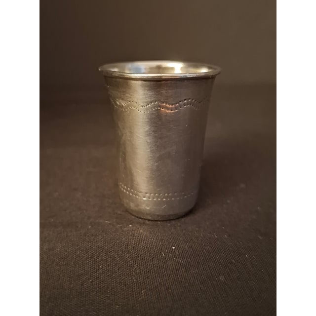 Late 19th Century Late 19th Century Turn-of-the-Century Imperial Russian Hand-Engraved 84 Silver Shot Cup by Israel Zakhoder For Sale - Image 5 of 14