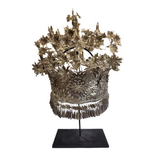 Hill Tribe Silver Ceremonial Headdress For Sale