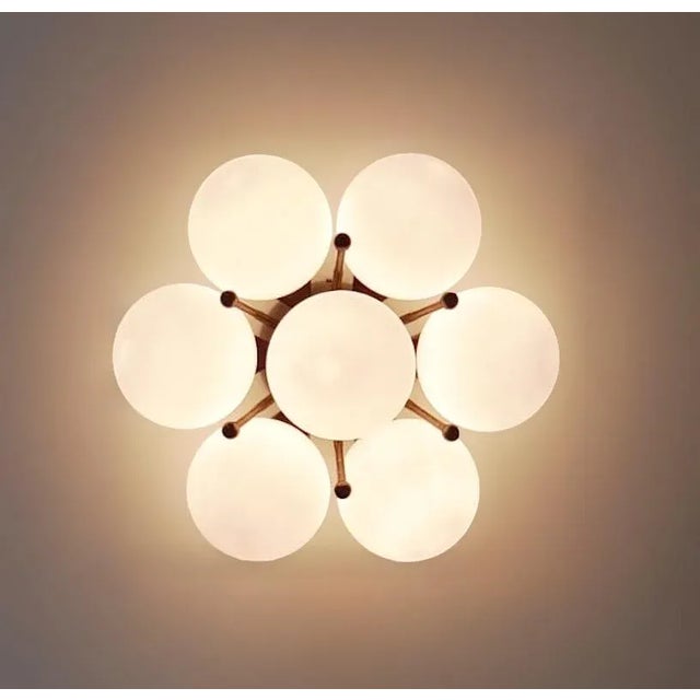 Not Yet Made - Made To Order Sakura Bronzed Glossy White Globe Flush Mount by Fabio Ltd For Sale - Image 5 of 7