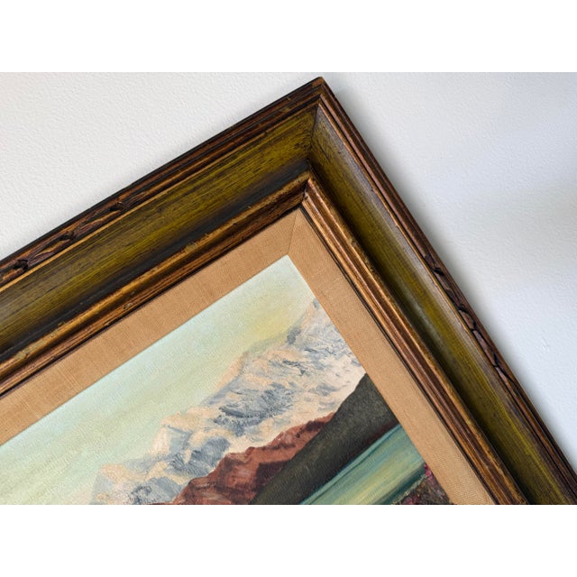 1970s Vintage P. Rimi “Mount McKinley” Landscape Oil on Canvas Painting, Wood Framed For Sale - Image 11 of 12