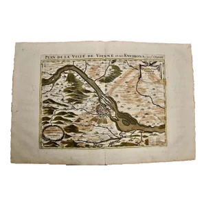 Vienna, Austria: A Large 17th Century Hand-Colored Map by Sanson and Jaillot, 1695