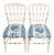 Napoleon III Style Chair in Ivory Lacquer with Gilt Details and Blue Floral Upholstery, 1970s For Sale